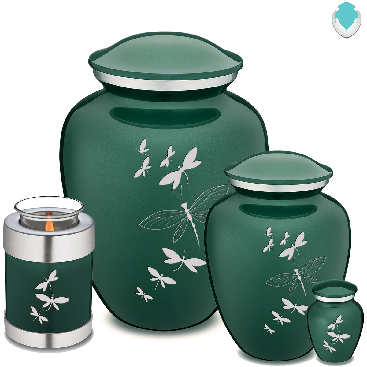 Adult Embrace Green Dragonflies Cremation Urn