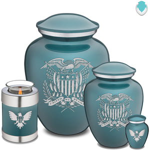 Candle Holder Embrace Teal American Glory Cremation Urn