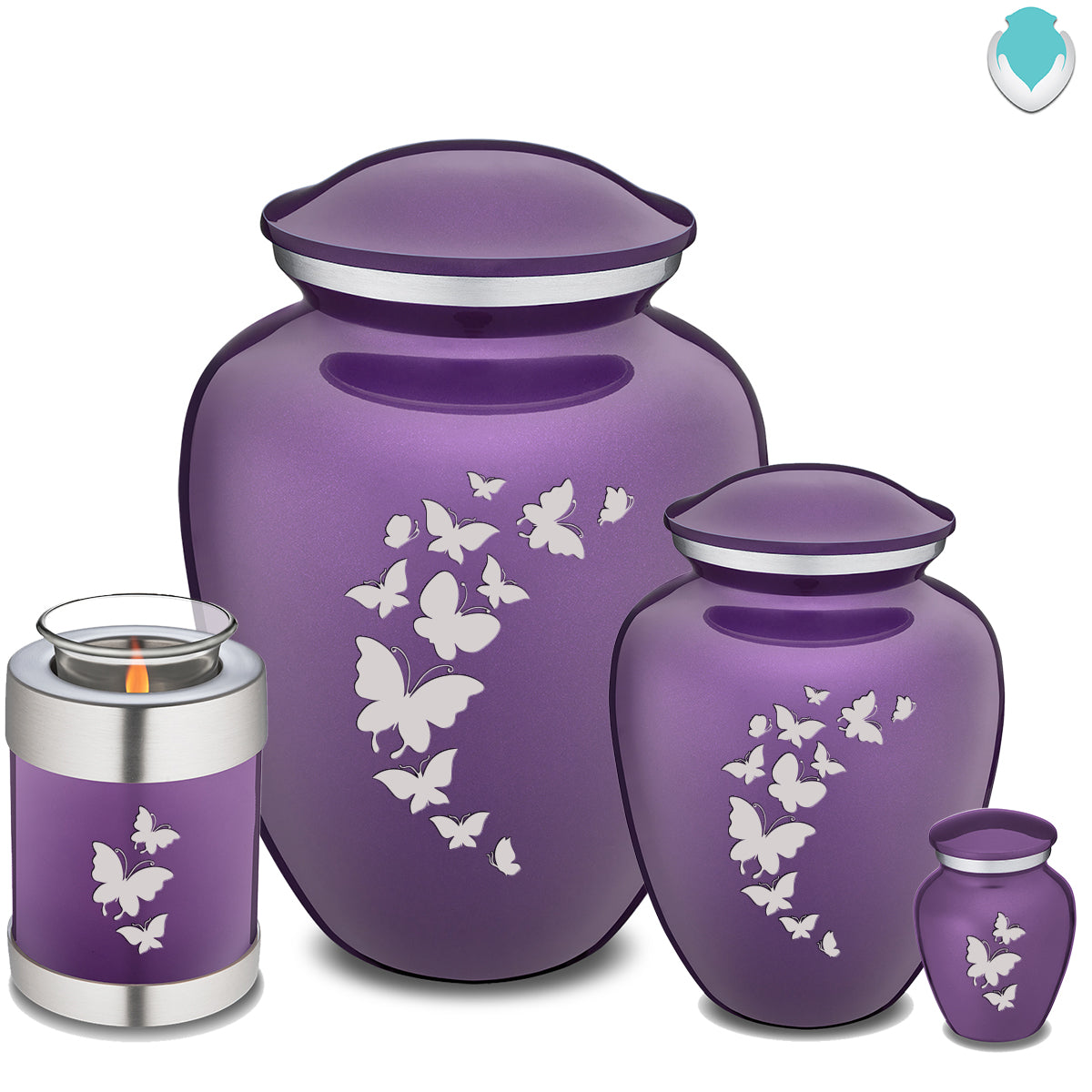 Candle Holder Embrace Purple Butterfly Cremation Urn