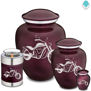 Candle Holder Embrace Cherry Purple Motorcycle Cremation Urn