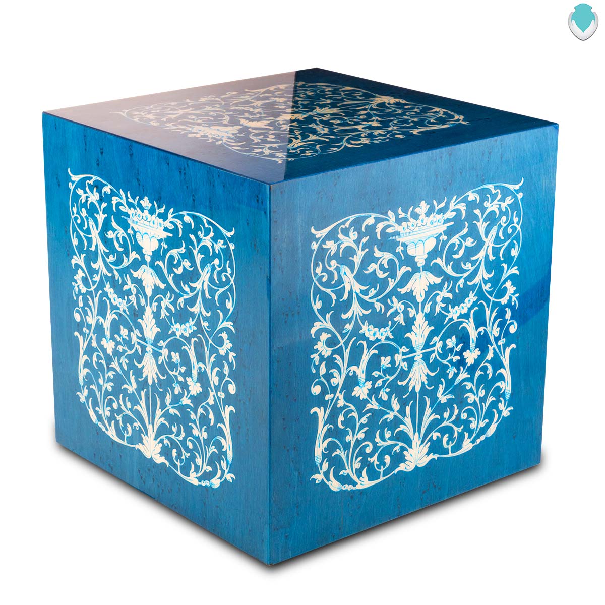 Adult Amalfi Azzurro Sea Blue Colored Cremation Box Urn