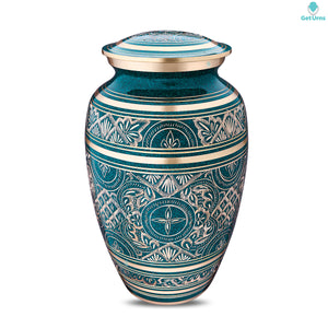 Classic Caribbean Green Adult Cremation Urn