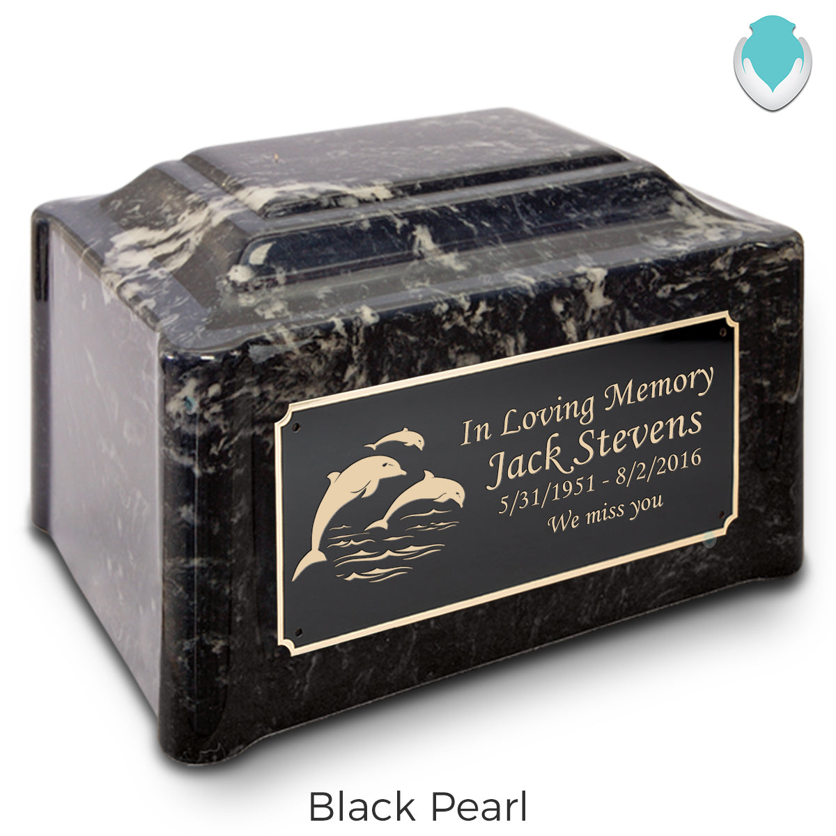 Adult Devotion Dolphin Cultured Marble Urns for Ashes