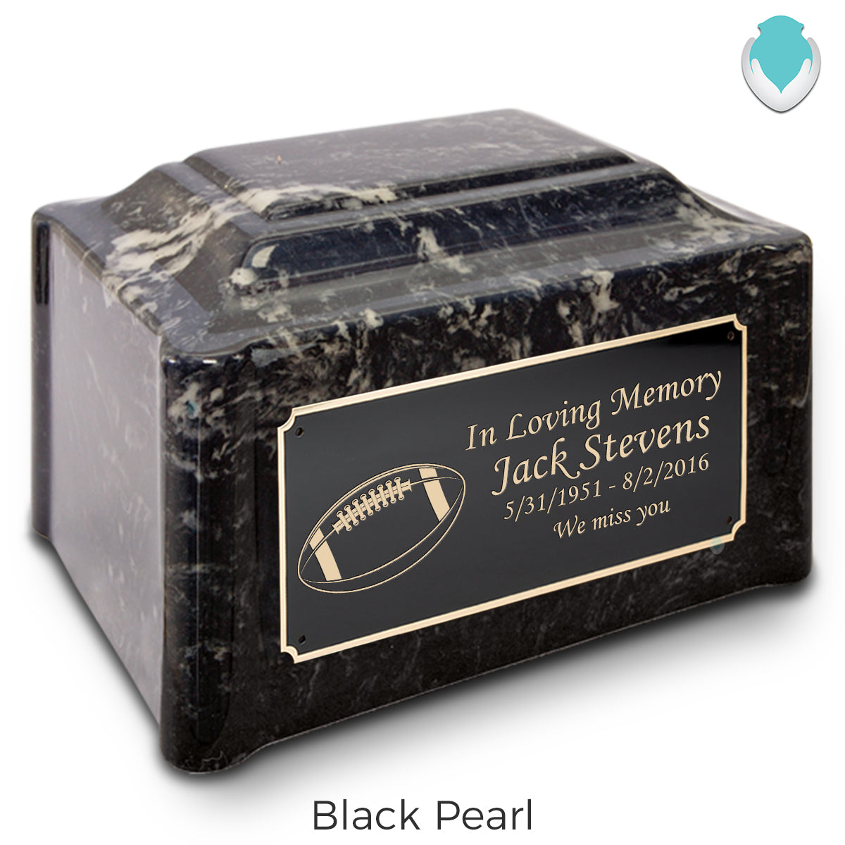 Adult Devotion Football Cultured Marble Urns for Ashes