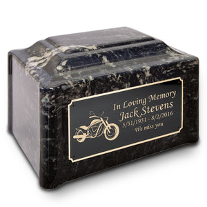 Adult Devotion Motorcycle Cultured Marble Urns for Ashes