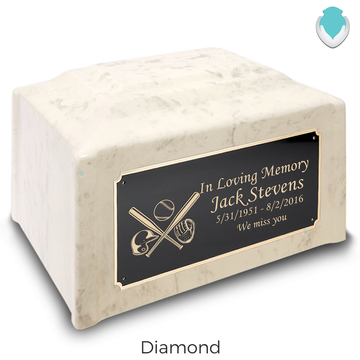 Adult Devotion Baseball Cultured Marble Urns for Ashes