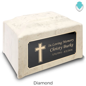 Adult Devotion Simple Cross Cultured Marble Urns for Ashes