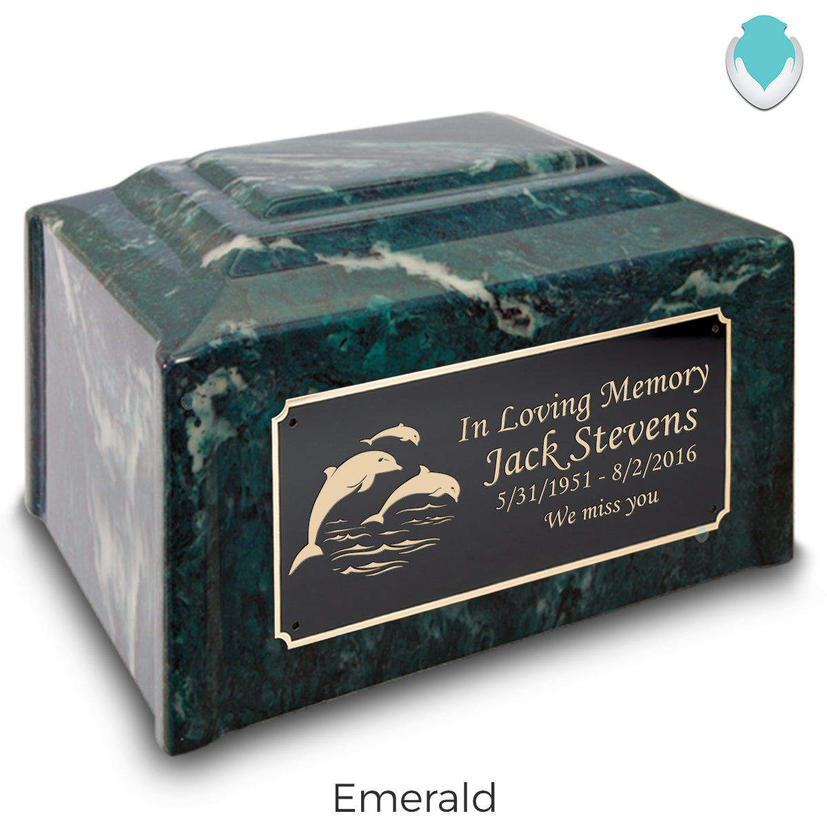 Adult Devotion Dolphin Cultured Marble Urns for Ashes