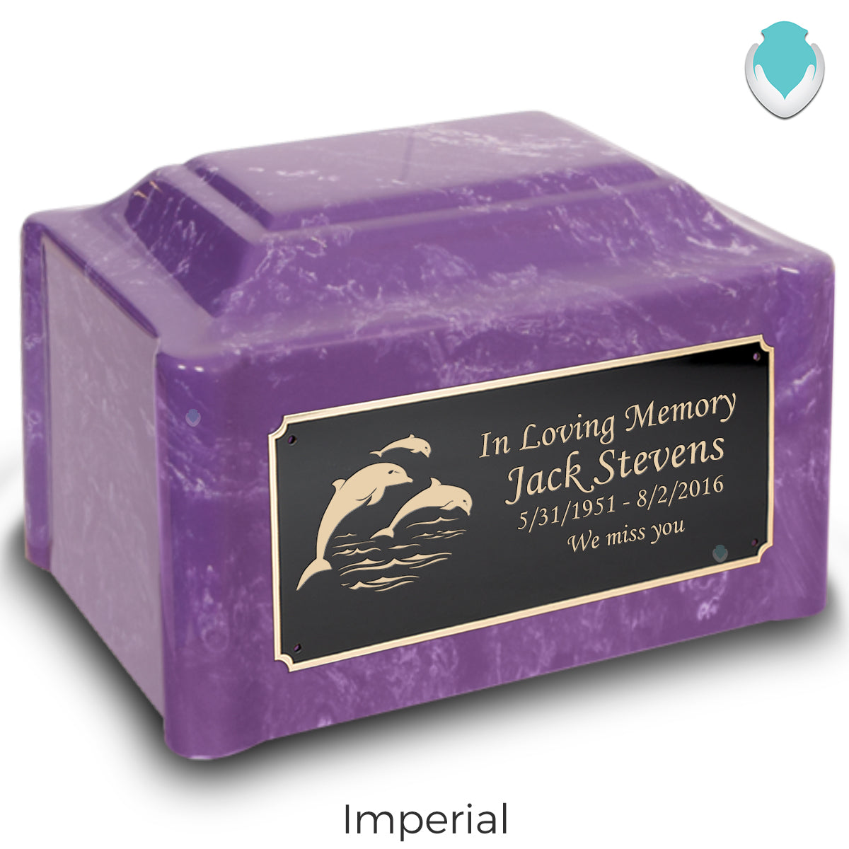 Adult Devotion Dolphin Cultured Marble Urns for Ashes