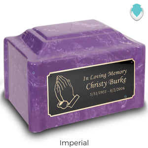 Adult Devotion Praying Hands Cultured Marble Urns for Ashes