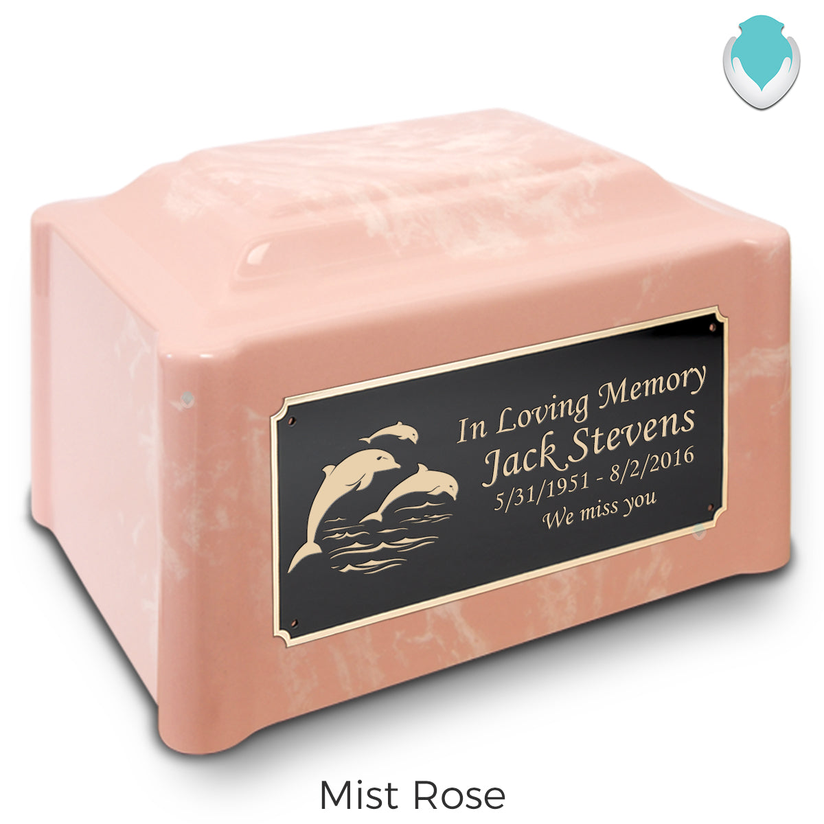 Adult Devotion Dolphin Cultured Marble Urns for Ashes