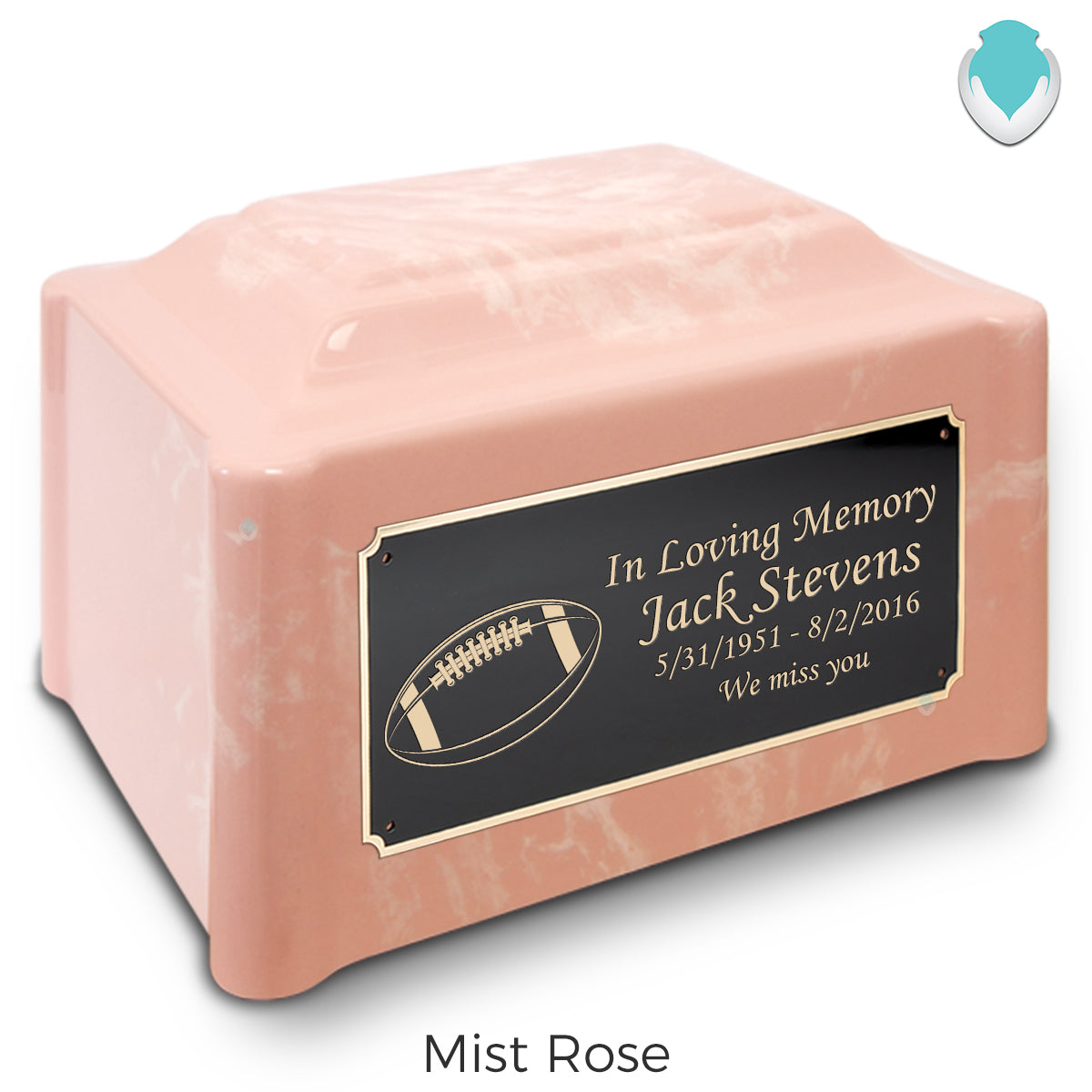 Adult Devotion Football Cultured Marble Urns for Ashes