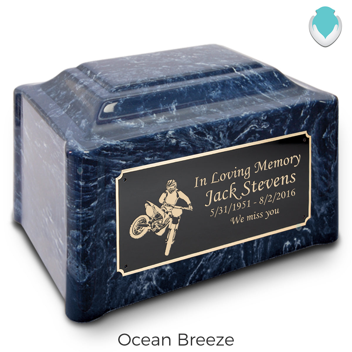 Adult Devotion Dirt Bike Cultured Marble Urns for Ashes