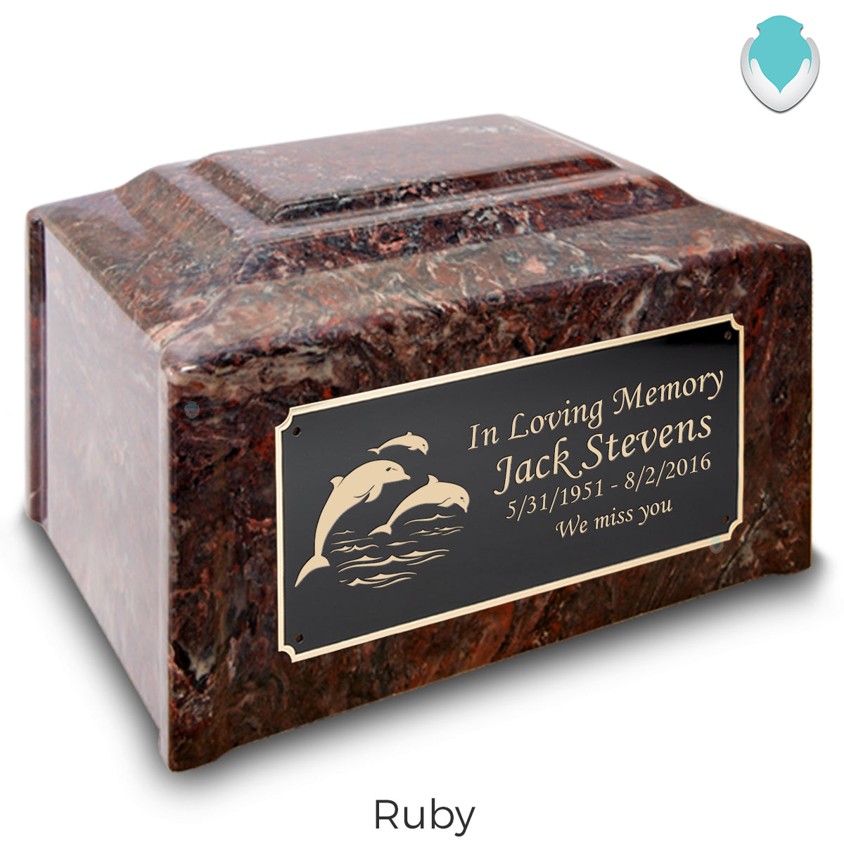 Adult Devotion Dolphin Cultured Marble Urns for Ashes