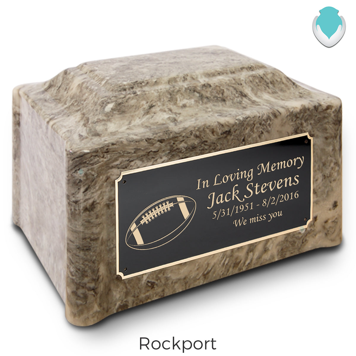 Adult Devotion Football Cultured Marble Urns for Ashes