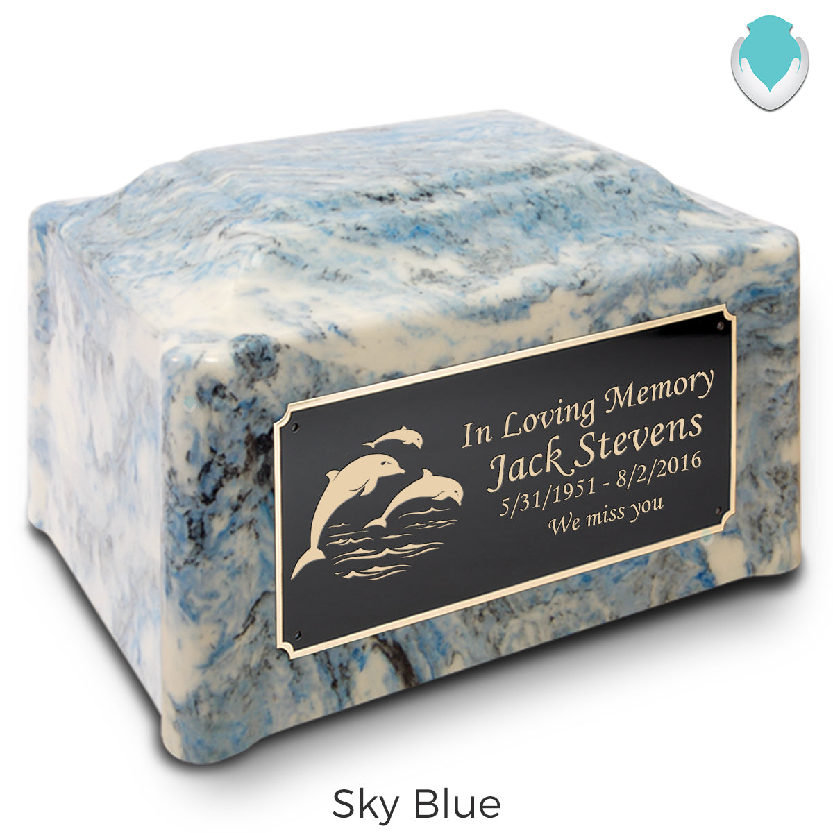 Adult Devotion Dolphin Cultured Marble Urns for Ashes