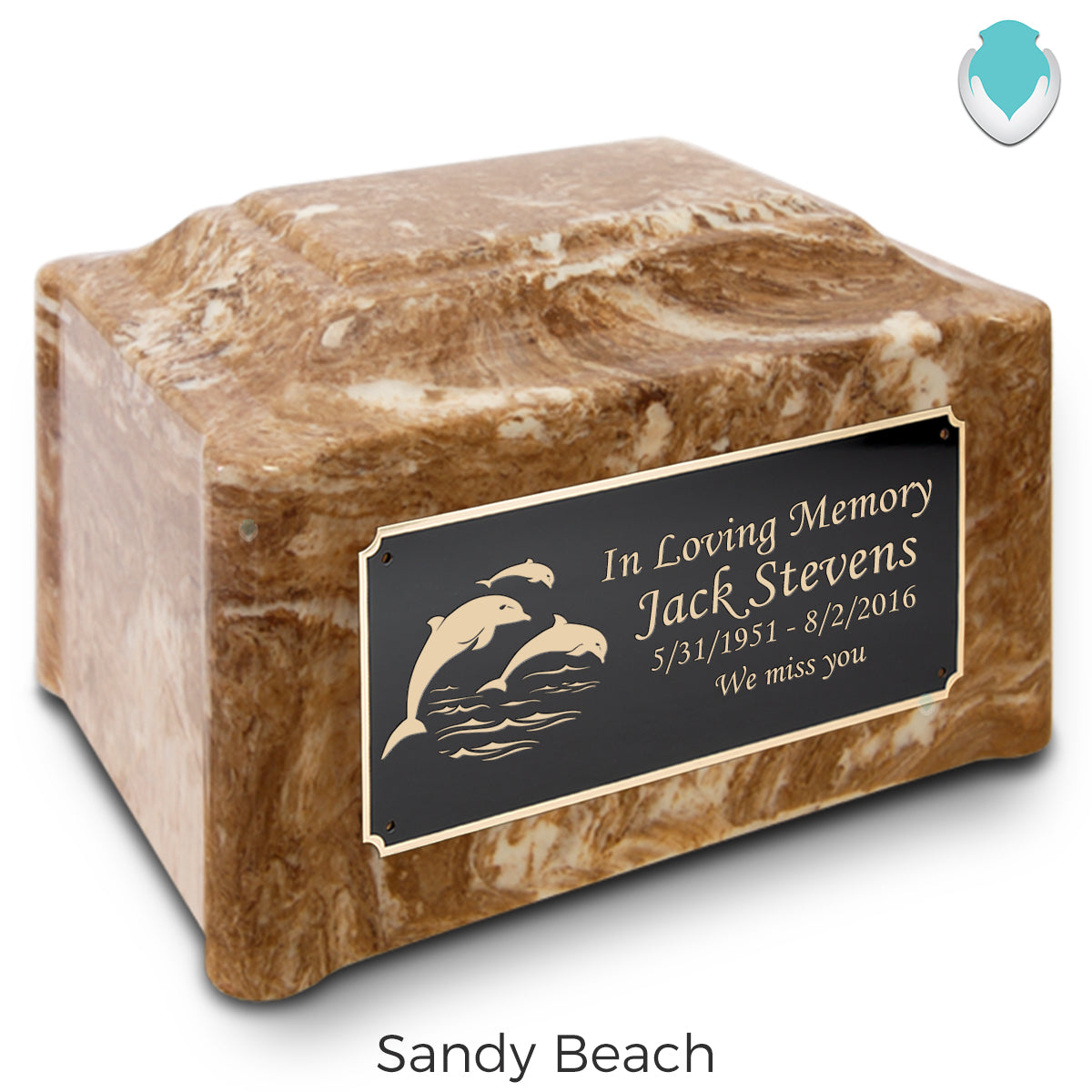 Adult Devotion Dolphin Cultured Marble Urns for Ashes