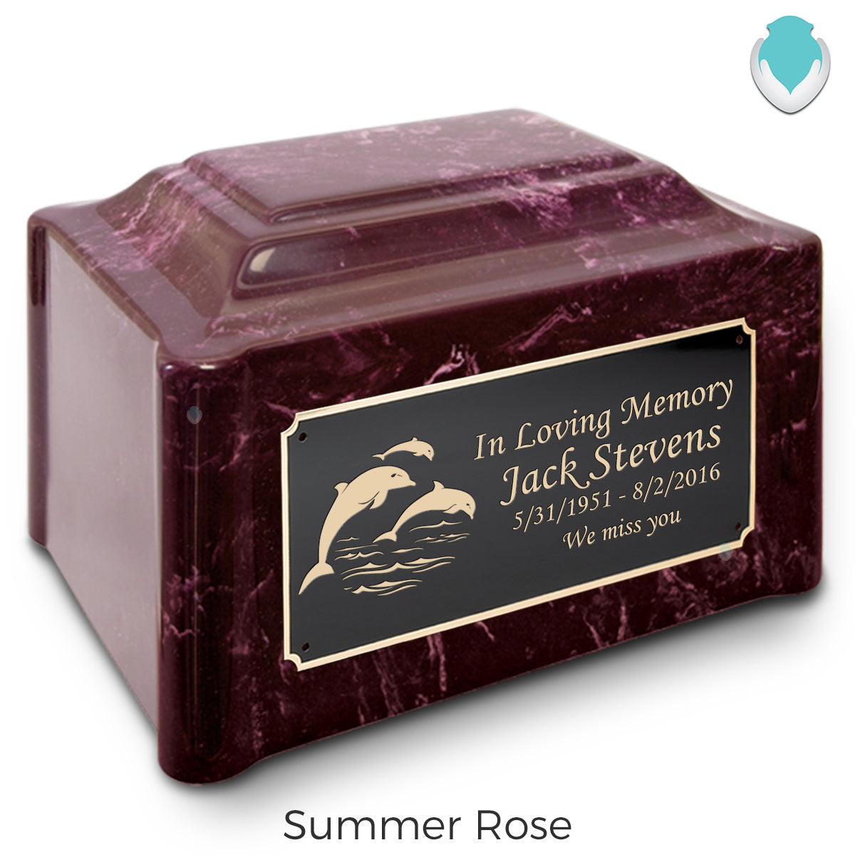 Adult Devotion Dolphin Cultured Marble Urns for Ashes