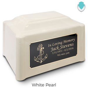 Adult Devotion Anchor Cultured Marble Urns for Ashes