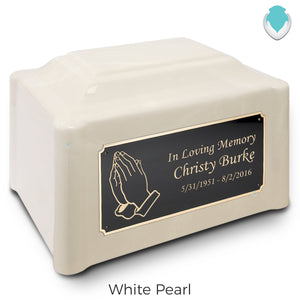Adult Devotion Praying Hands Cultured Marble Urns for Ashes
