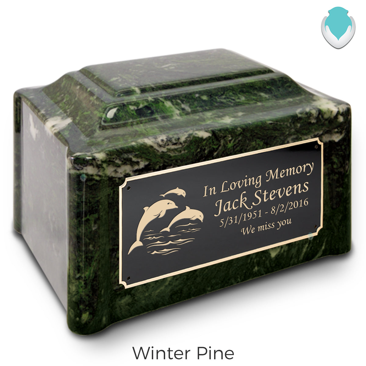 Adult Devotion Dolphin Cultured Marble Urns for Ashes