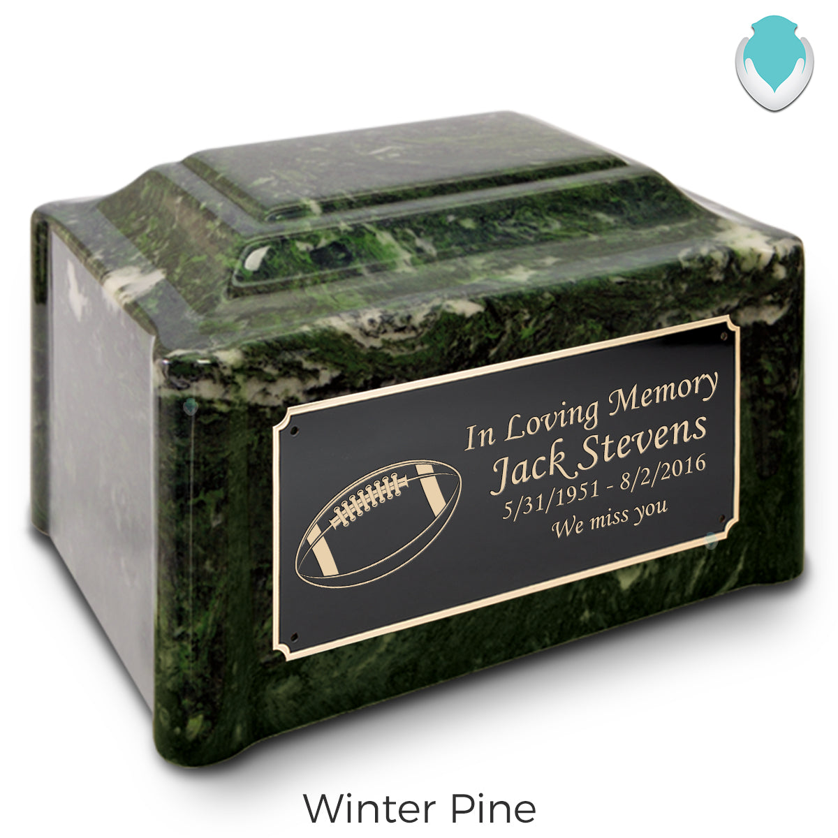 Adult Devotion Football Cultured Marble Urns for Ashes