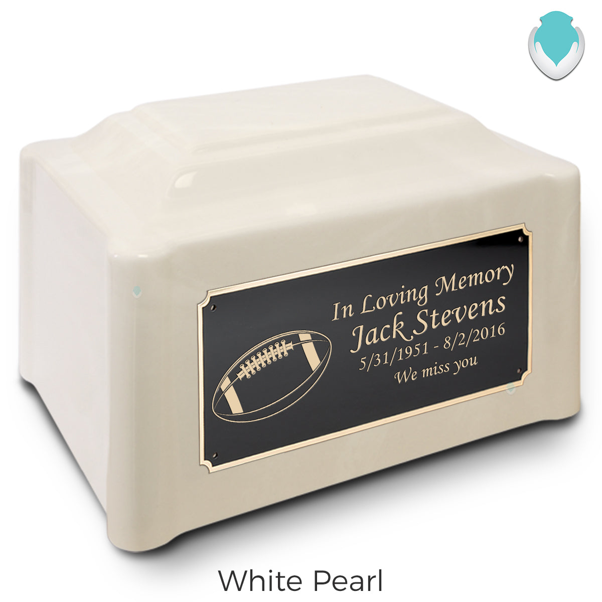 Adult Devotion Football Cultured Marble Urns for Ashes