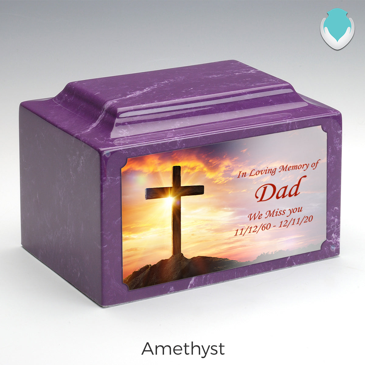 Adult Legacy Custom Printed Cross Cultured Marble Urns by MacKenzie