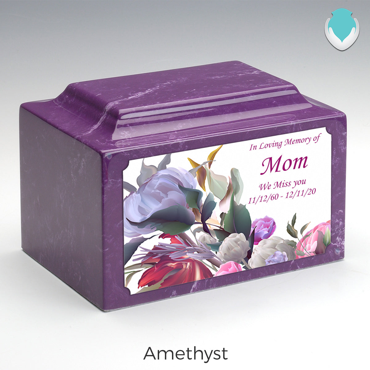 Adult Legacy Custom Printed Modern Flowers Cultured Marble Urns by MacKenzie