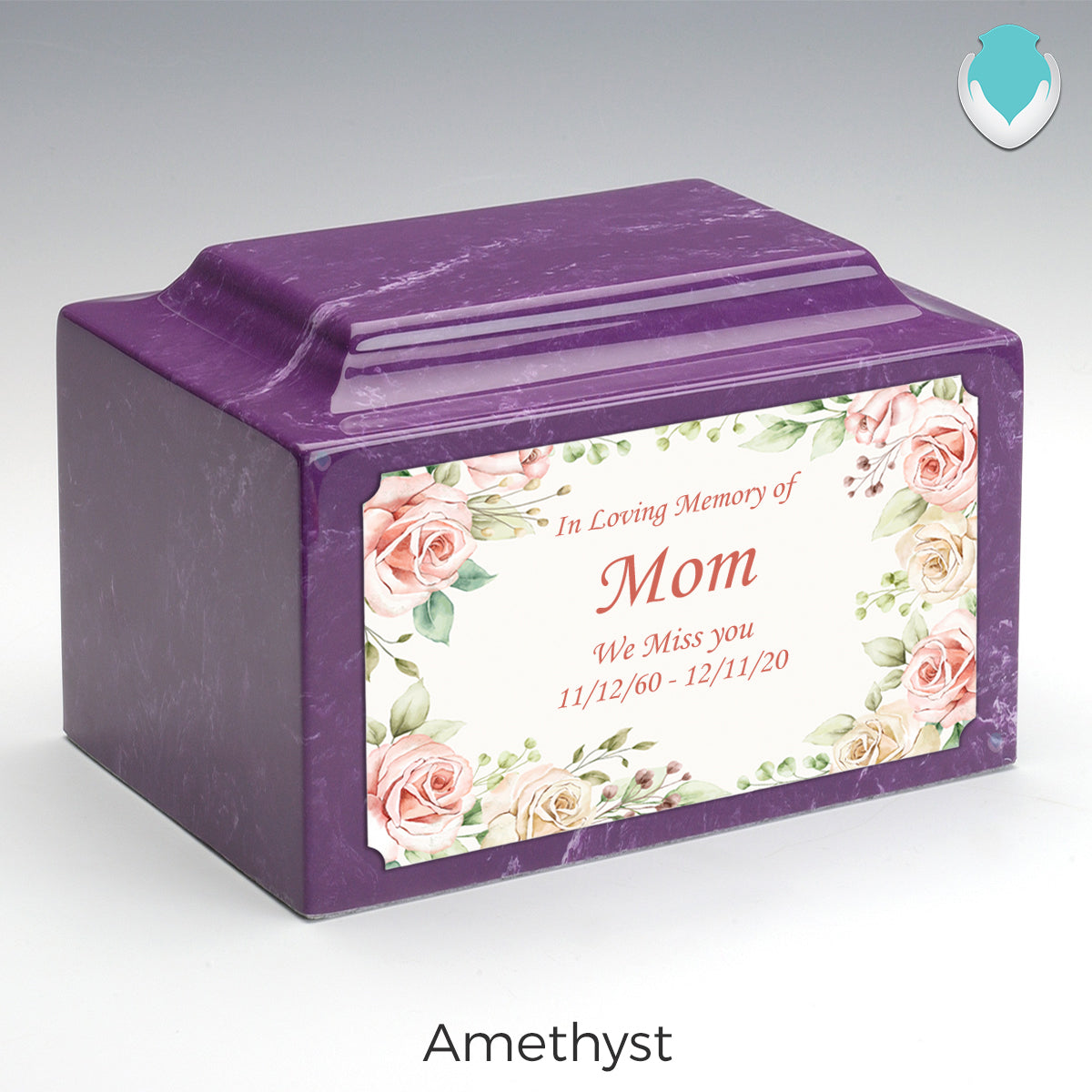 Adult Legacy Custom Printed Flower Frame Cultured Marble Urns by MacKenzie