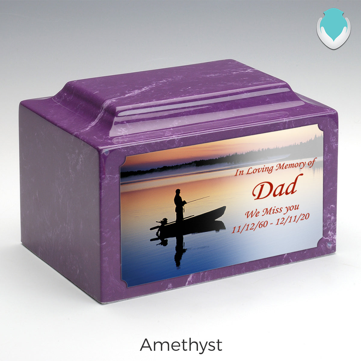 Adult Legacy Custom Printed Fishing Cultured Marble Urns by MacKenzie