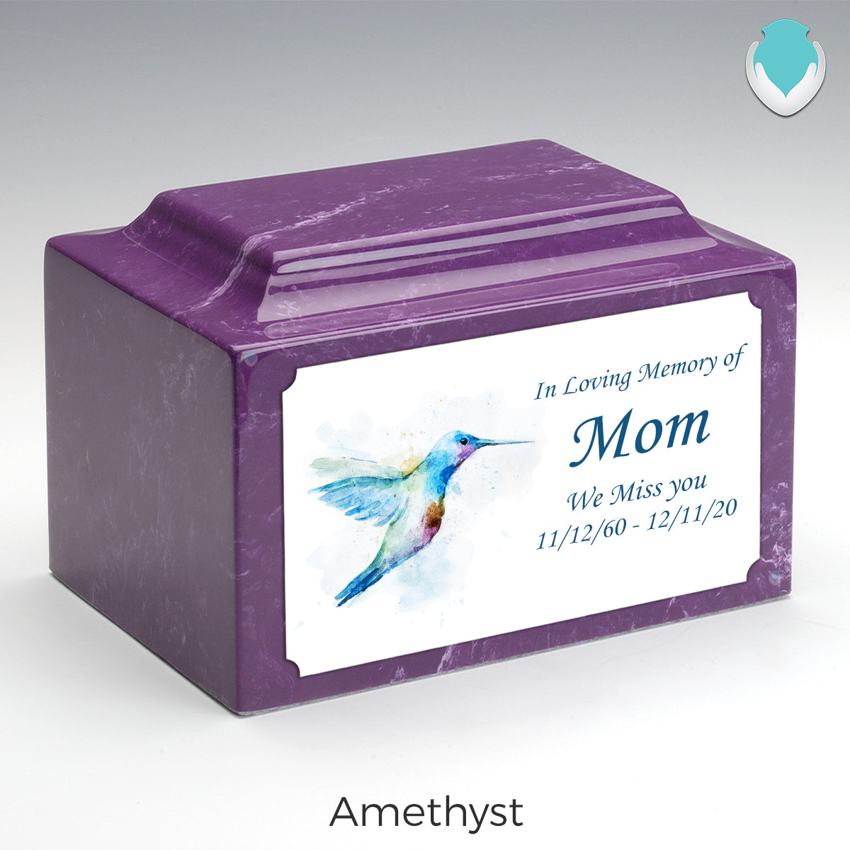 Adult Legacy Custom Printed Hummingbird Cultured Marble Urns by MacKenzie