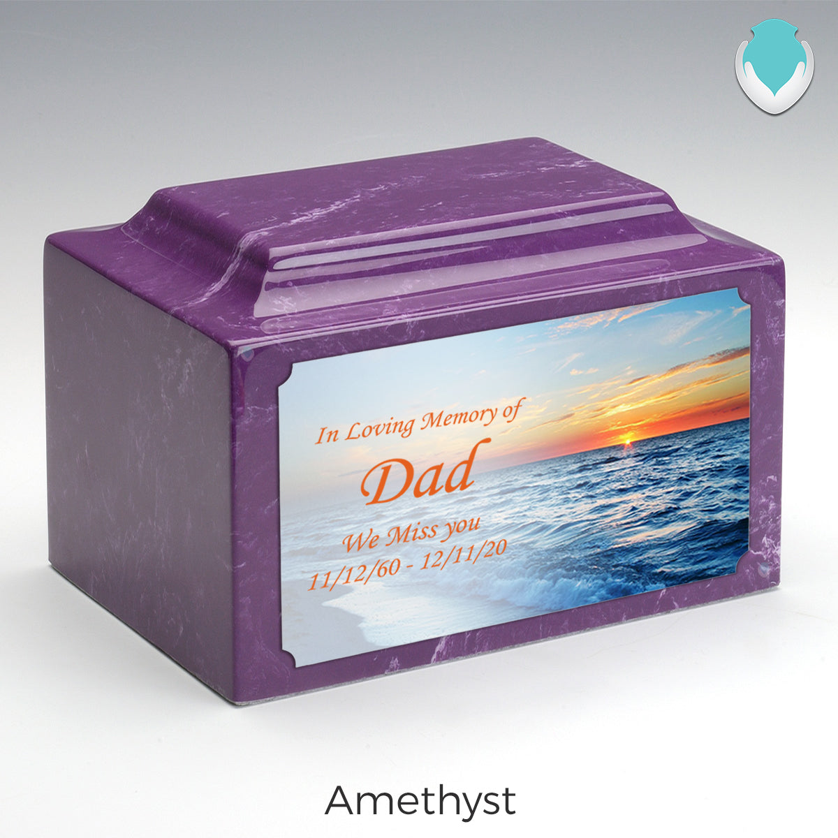 Adult Legacy Custom Printed Ocean Sunset Cultured Marble Urns by MacKenzie