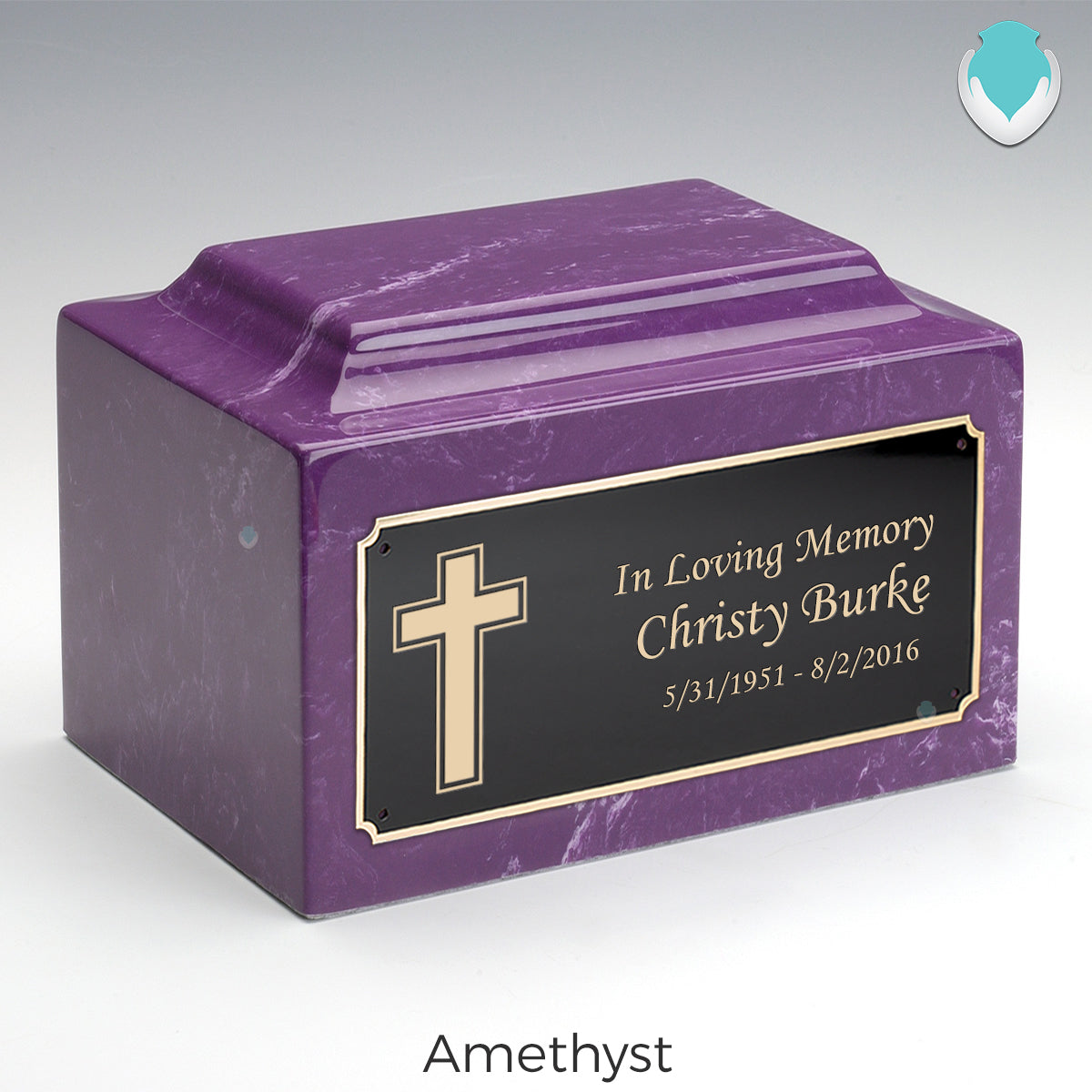 Adult Legacy Simple Cross Cultured Marble Urns by MacKenzie