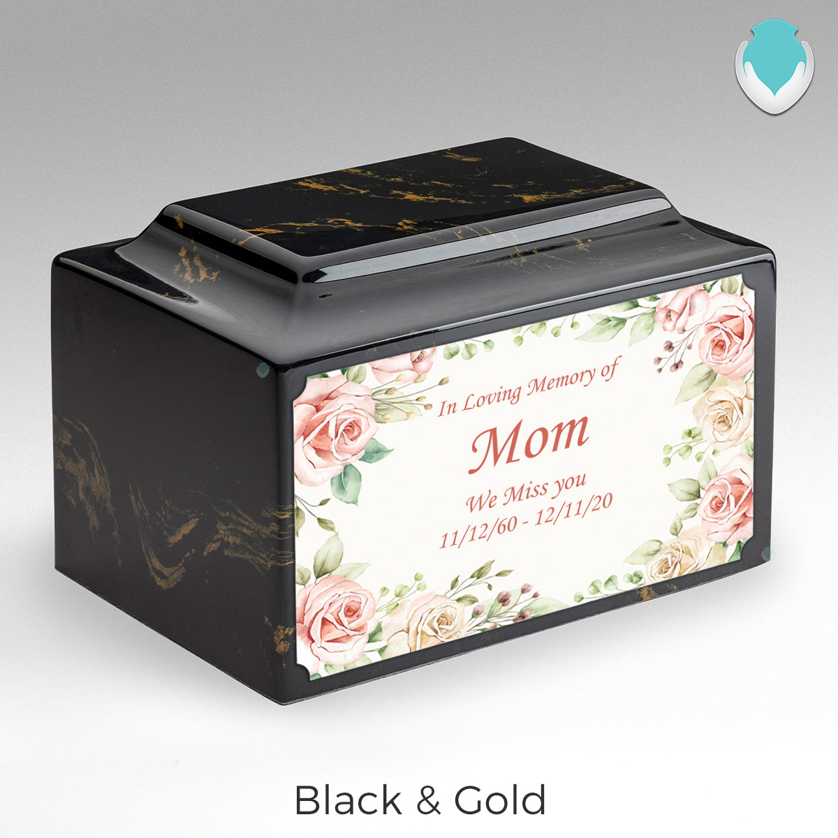 Adult Legacy Custom Printed Flower Frame Cultured Marble Urns by MacKenzie