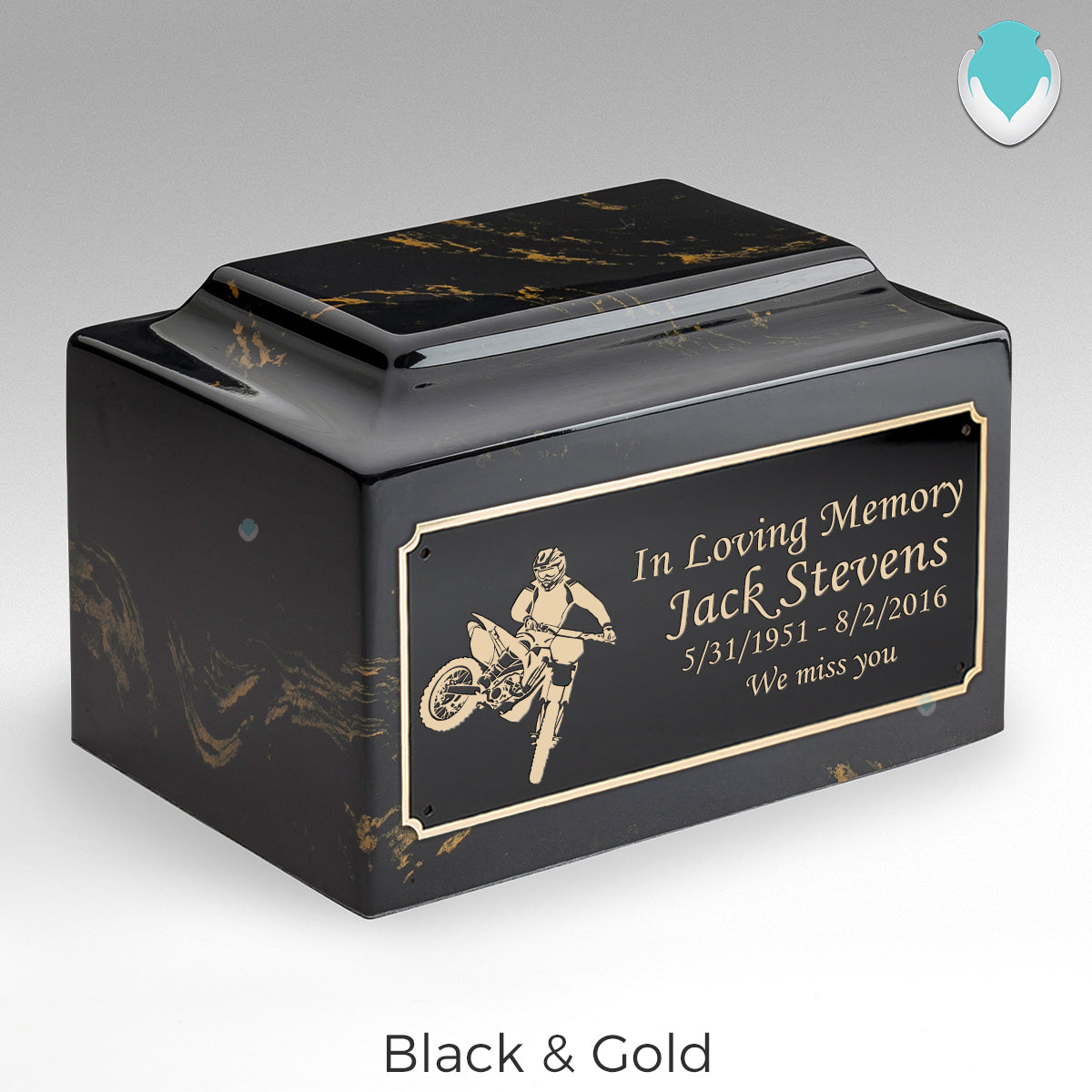 Adult Legacy Dirt Bike Cultured Marble Urns by MacKenzie