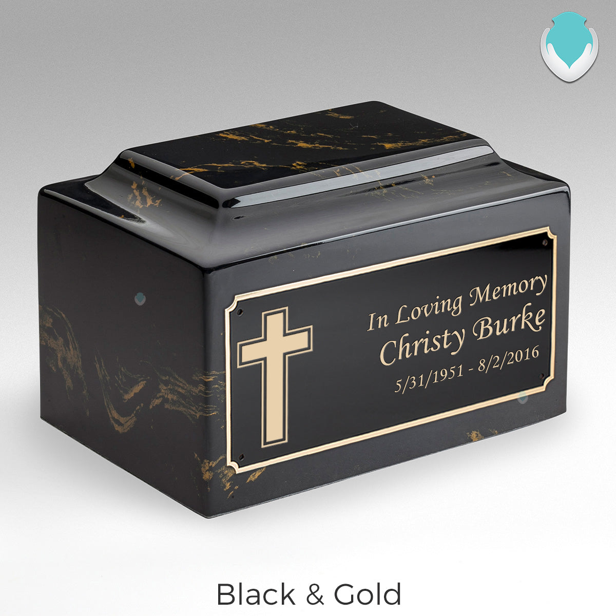 Adult Legacy Simple Cross Cultured Marble Urns by MacKenzie