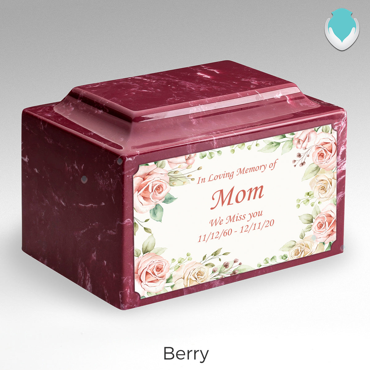 Adult Legacy Custom Printed Flower Frame Cultured Marble Urns by MacKenzie