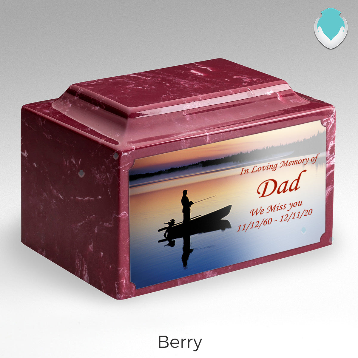 Adult Legacy Custom Printed Fishing Cultured Marble Urns by MacKenzie