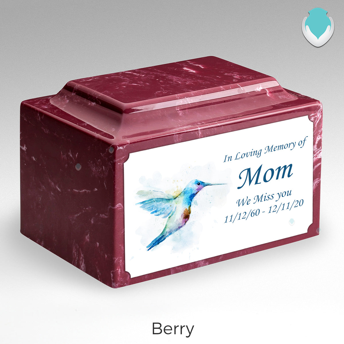 Adult Legacy Custom Printed Hummingbird Cultured Marble Urns by MacKenzie