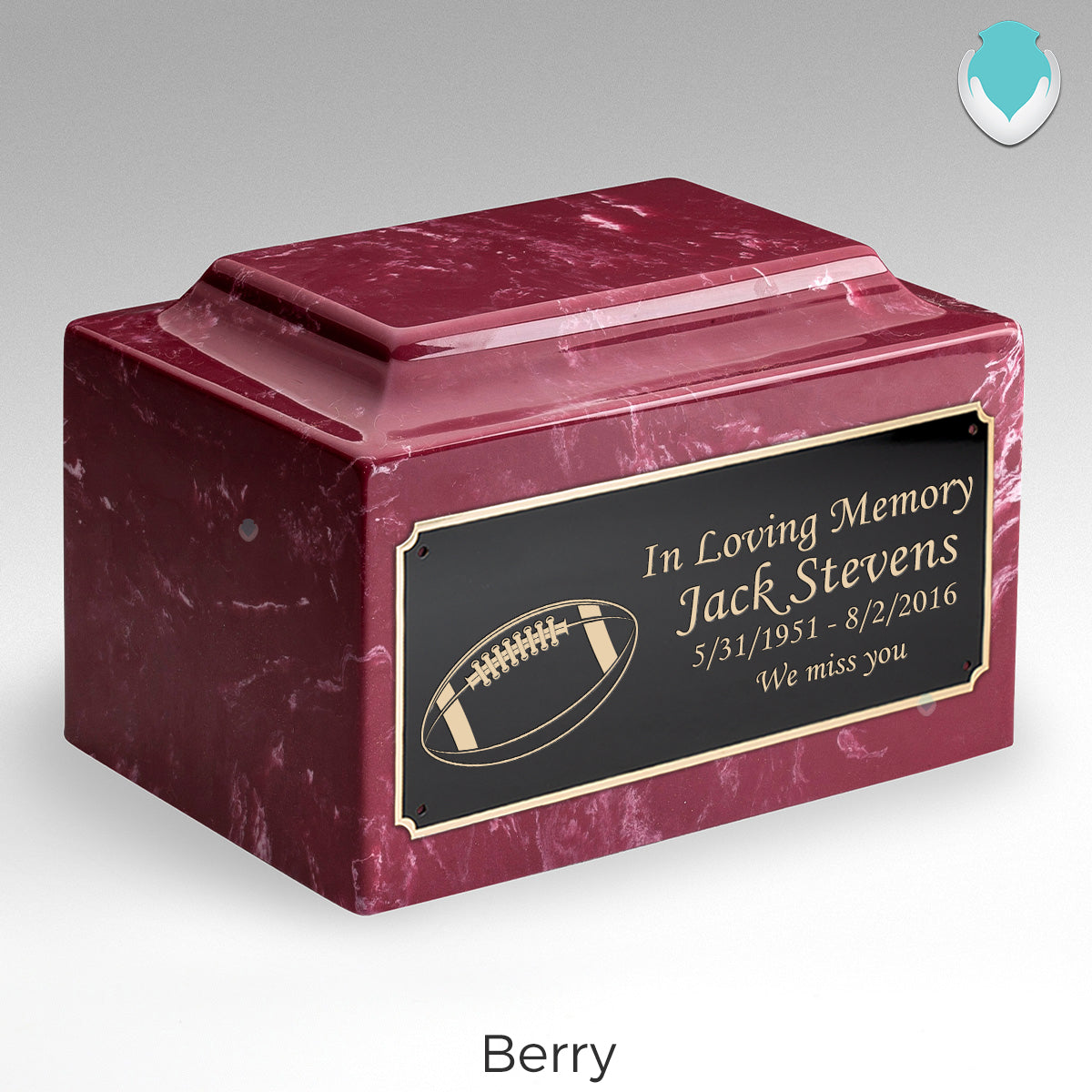 Adult Legacy Football Cultured Marble Urns by MacKenzie