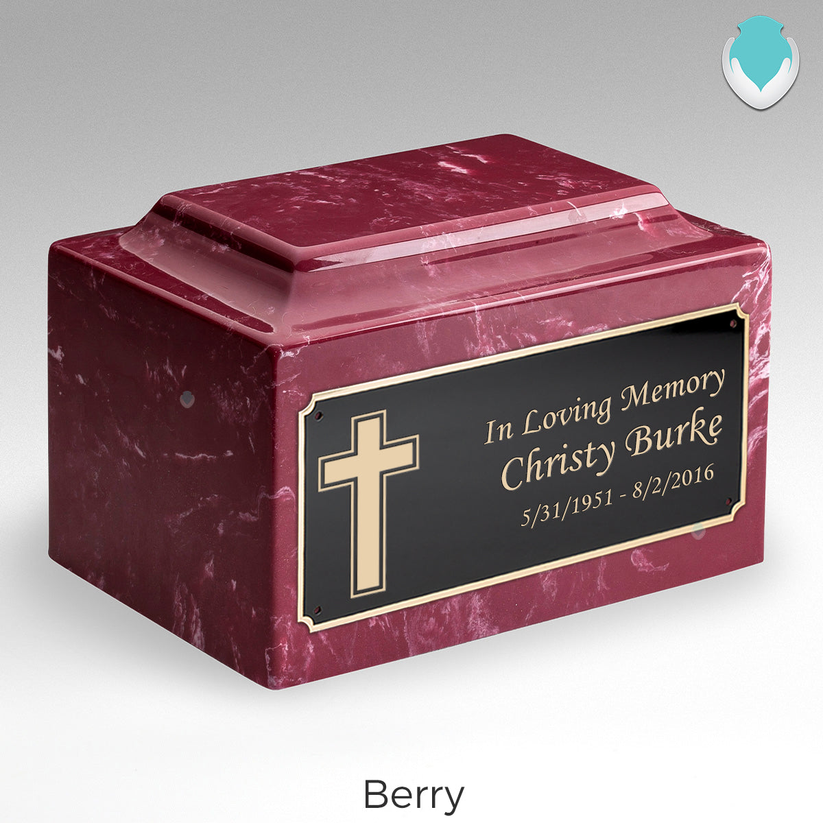 Adult Legacy Simple Cross Cultured Marble Urns by MacKenzie