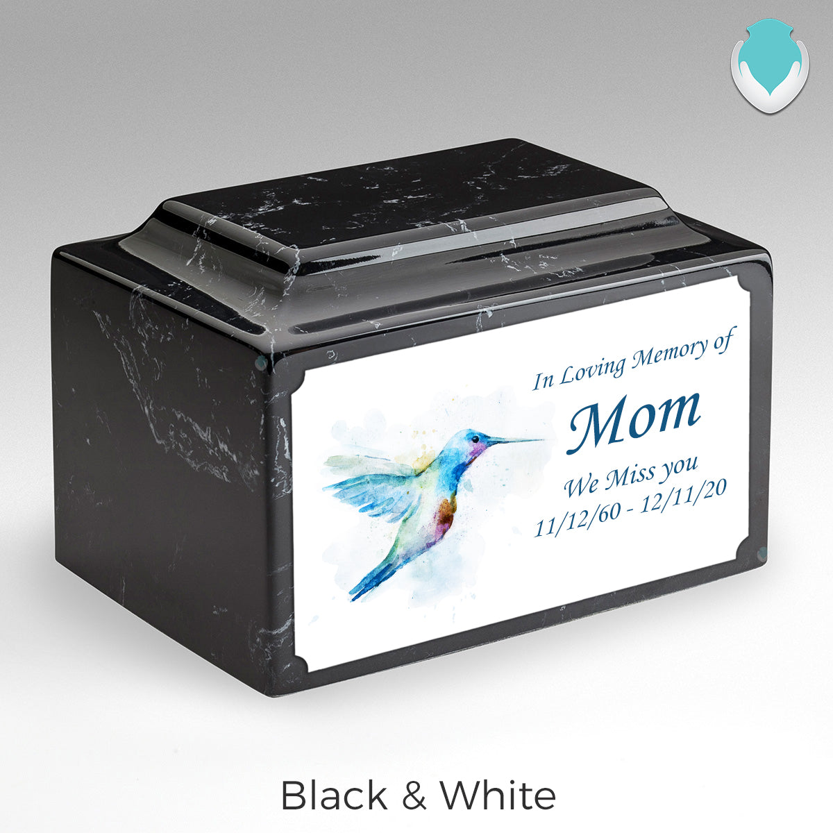 Adult Legacy Custom Printed Hummingbird Cultured Marble Urns by MacKenzie