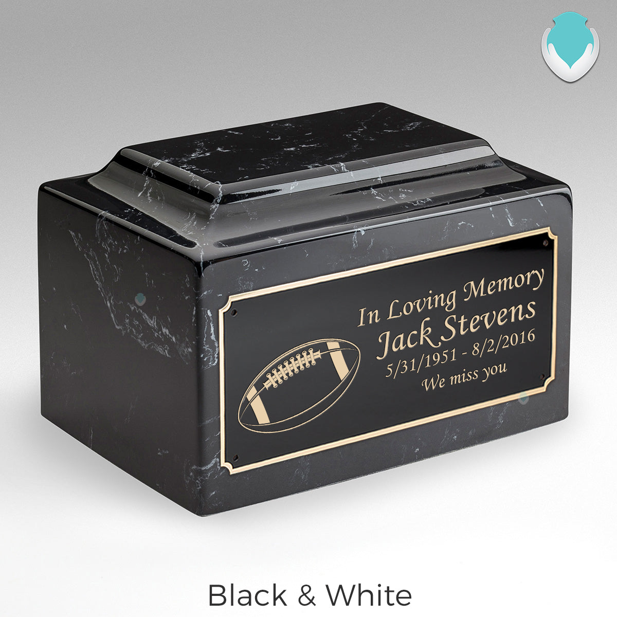 Adult Legacy Football Cultured Marble Urns by MacKenzie