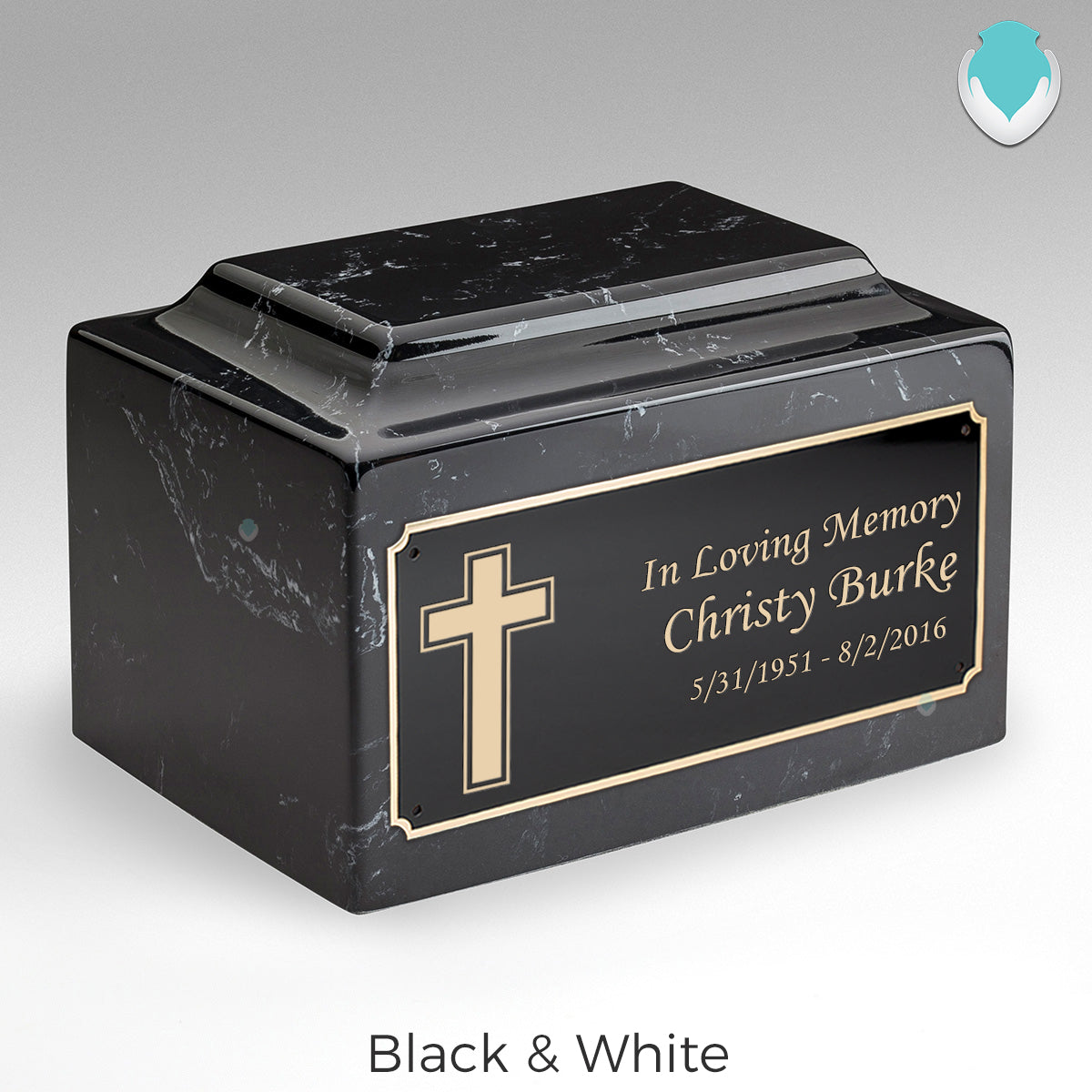 Adult Legacy Simple Cross Cultured Marble Urns by MacKenzie