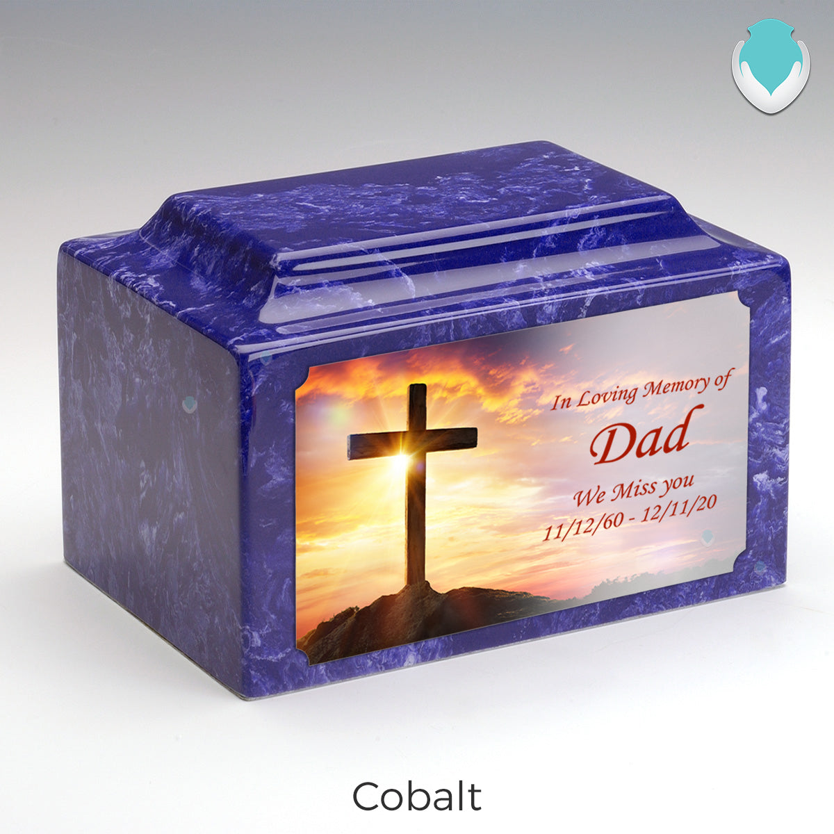 Adult Legacy Custom Printed Cross Cultured Marble Urns by MacKenzie