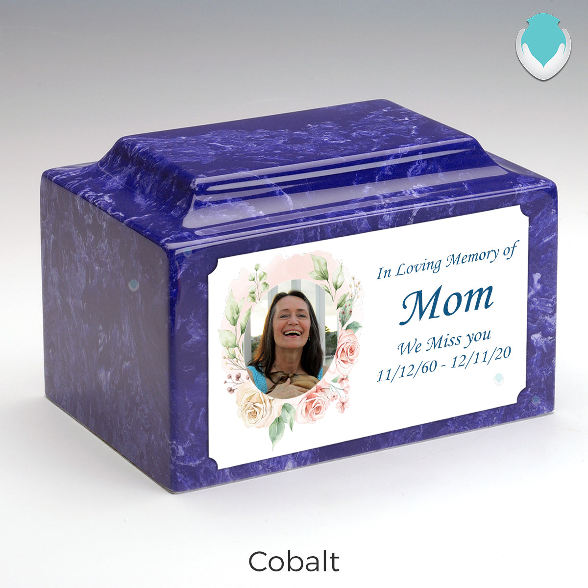 Adult Legacy Custom Printed Flower Photo Frame Cultured Marble Urns by MacKenzie