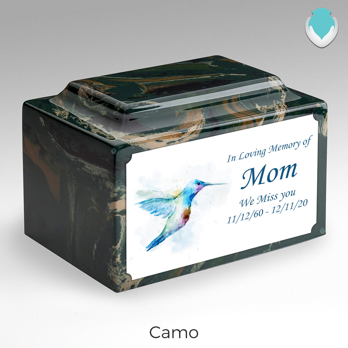 Adult Legacy Custom Printed Hummingbird Cultured Marble Urns by MacKenzie