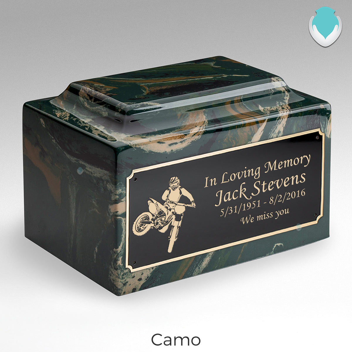 Adult Legacy Dirt Bike Cultured Marble Urns by MacKenzie