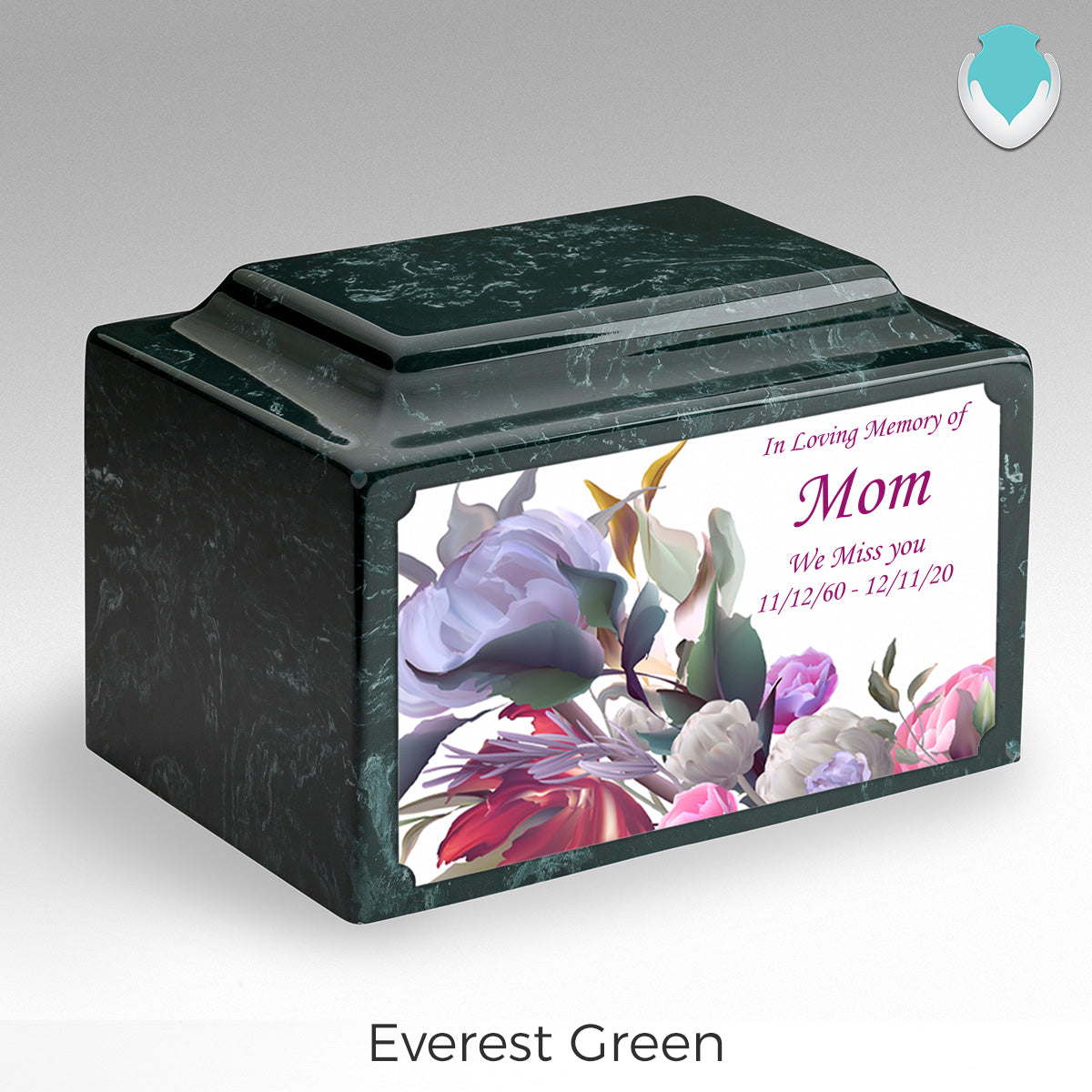 Adult Legacy Custom Printed Modern Flowers Cultured Marble Urns by MacKenzie